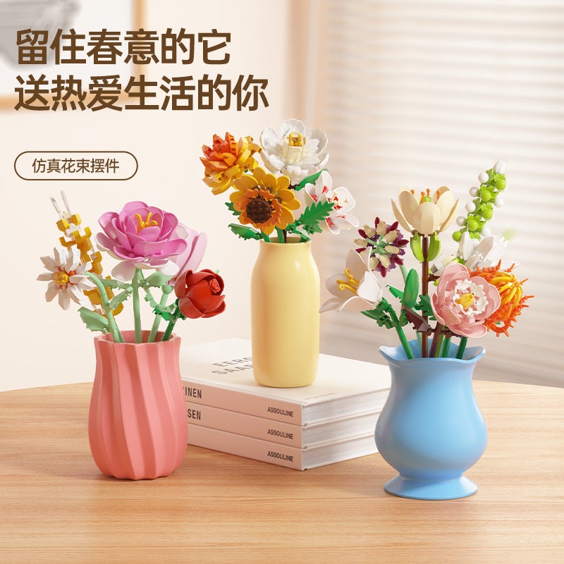 مجموعة زهور بناء مكعبات DIY - Image 2