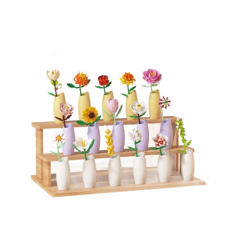 مجموعة زهور بناء مكعبات DIY - Image 1