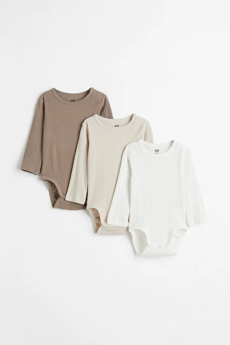 H&M 3-pack ribbed bodysuits