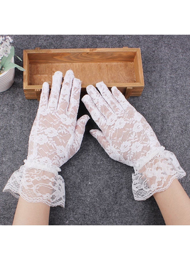Women Bow Gloves Mesh Tea Party Glove Wedding Bridal Gloves - Image 2