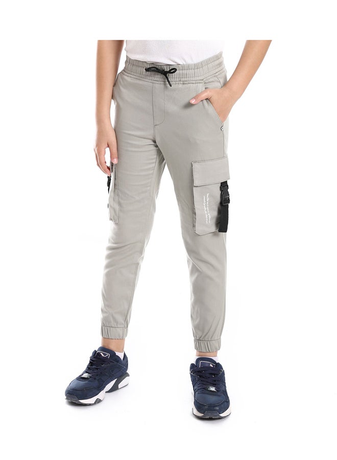 Andora Boys Cargo Pants Elastic Hem With 2 Pockets _ Pastel Olive - Image 5