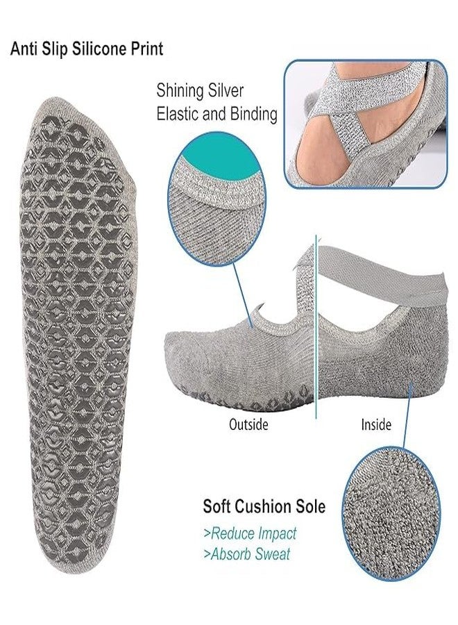 SEFLICA Women's Anti Bacterial Anti-Skid Quarter Length Yoga/Pilates/Dance/Ballet Made With Bamboo Cotton Walking & Bikram Fitness Socks With Grips. Set Of 1 (IN, Alpha, Free Size, 1, Black) - Image 3