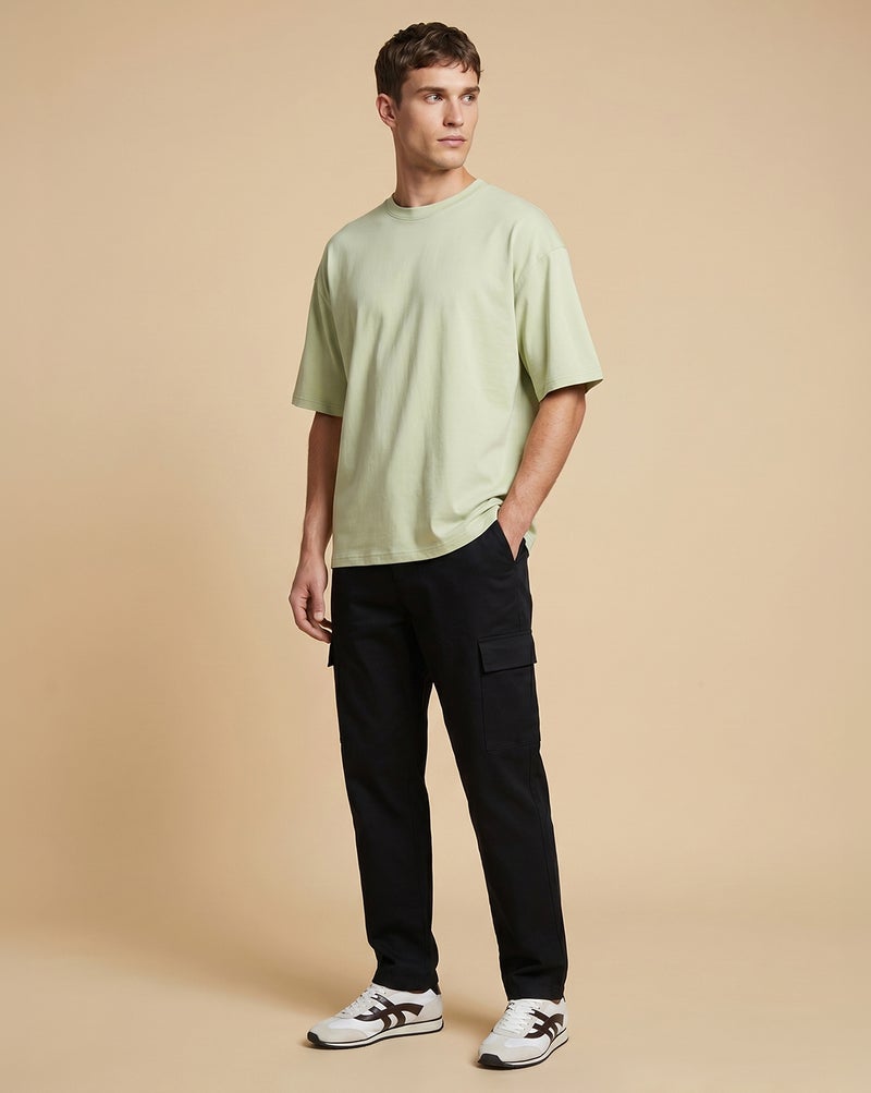 NOBERO Men's Oversized Graphic Print T-Shirt in Light Green - Image 5