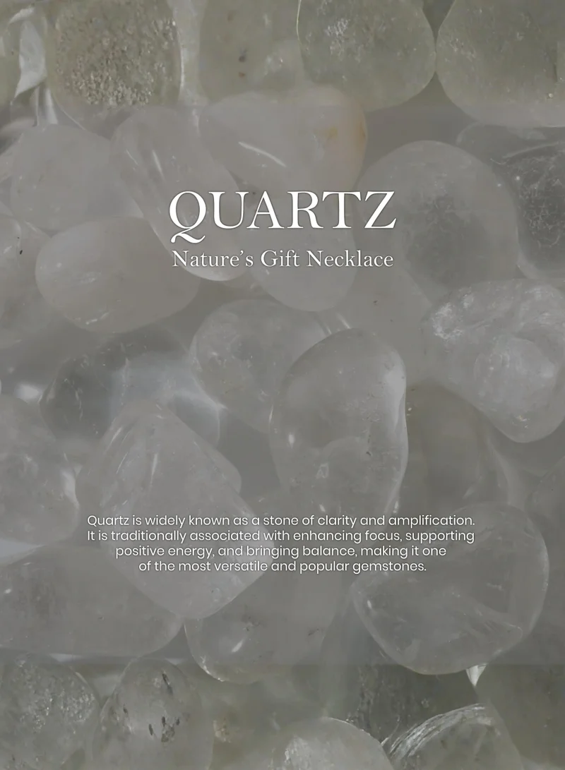 British Fossils عقد هدية الطبيعة بالكوارتز