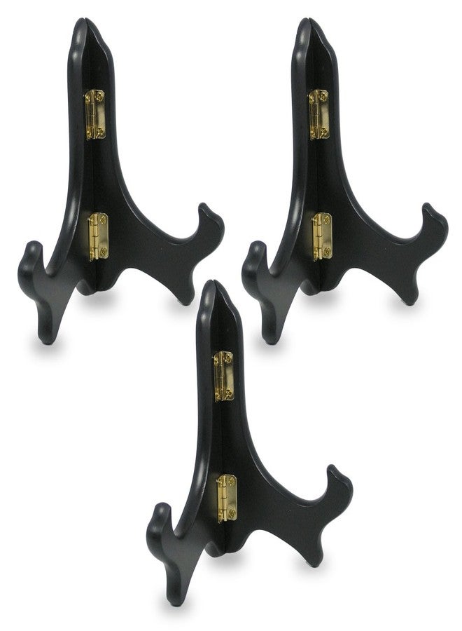 BANBERRY DESIGNS Black Folding Wood Easels Display Stands - Premium Quality - Set of 3 Easels - Ideal for Plates Plaques Books Tiles - 5" H - Image 1