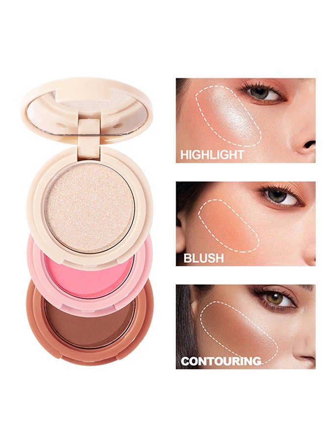 چولي ستار توهج 3 في 1 تسليط الضوء على أحمر الخدود كونتور ، بودرة الخد للوجه أحمر الخدود البرونزر لوحة طويلة الأمد ، رقيقة جدا ، طبيعية ومشرقة وسادة قضيب قابلة للمزج مكياج طبيعي أحمر الخدود للوجه #01 - Image 1