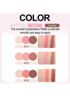 Julystar Glow Up-3 In 1 Highlight+Blush+Contour，Powder Cheek For Face Blush Bronzer Palette Long-Lasting, Ultra-Thin, Natural And Bright Color Cushion Applicator Blendable Natural Makeup Face Blush #01  - Image 4