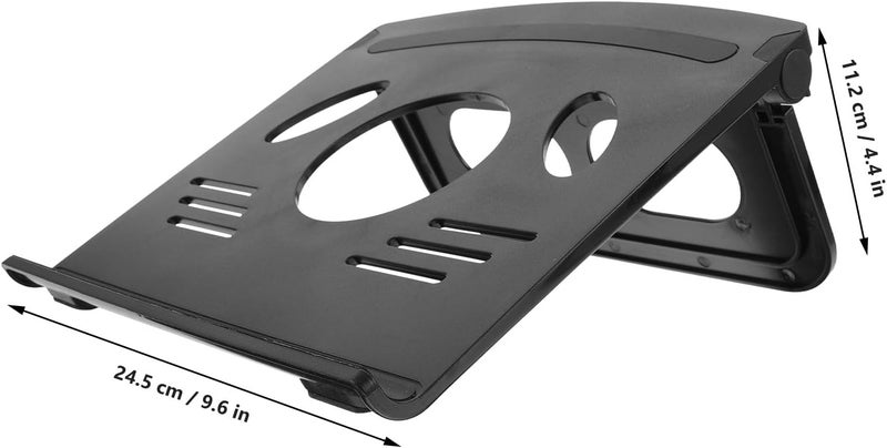 jojofuny Universal Laptop Cooling Stand with Anti-Slip Bracket, Black Adjustable Notebook Support for Desk and Bed Use, Multipurpose Computer Accessory Compatible with Laptops - Image 2