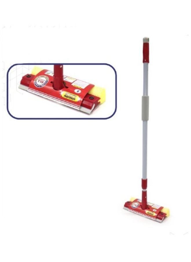 Glass Squeegee With Long Stick 9 Inch Red