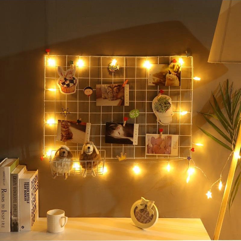 Hemp Rope Clip Mesh Photo Wall Girl's Heart Dormitory Decoration Photo Wall Hanging Traceless Nail Ins Iron Frame Clip - Image 5