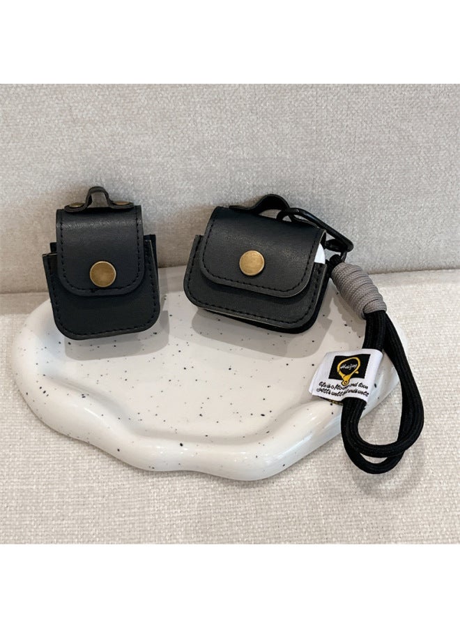 Solid Color Small Bag For Apple Bluetooth Wireless Earphone Set Small Fresh Women-Color:Green Leather Bag Earphone Cover + Lanyard-Applicable Models:Airpods Pro/airpods Pro2 Universal  - Image 4