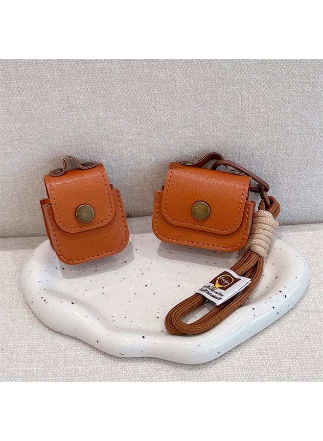 Solid Color Small Bag For Apple Bluetooth Wireless Earphone Set Small Fresh Women-Color:Green Leather Bag Earphone Cover + Lanyard-Applicable Models:Airpods Pro/airpods Pro2 Universal  - Image 5