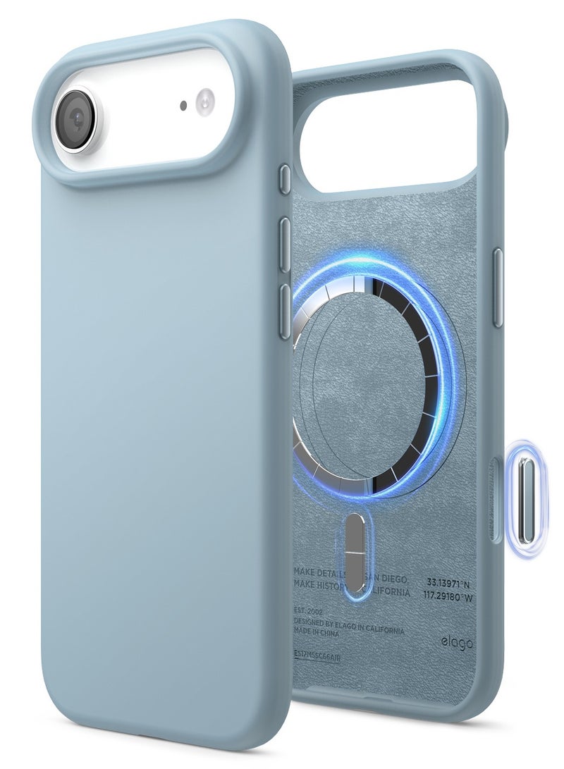 Elago Magnetic Liquid Silicone for iPhone 17 Air case cover [Camera Control Button Cover] compatible with MagSafe Shockproof - Sky Blue - Image 1