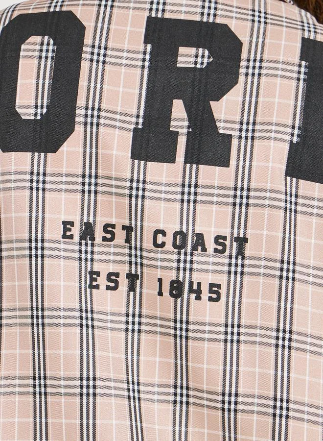 Styli Styli Oversized Checked Longline Shirt with Dropped Shoulder