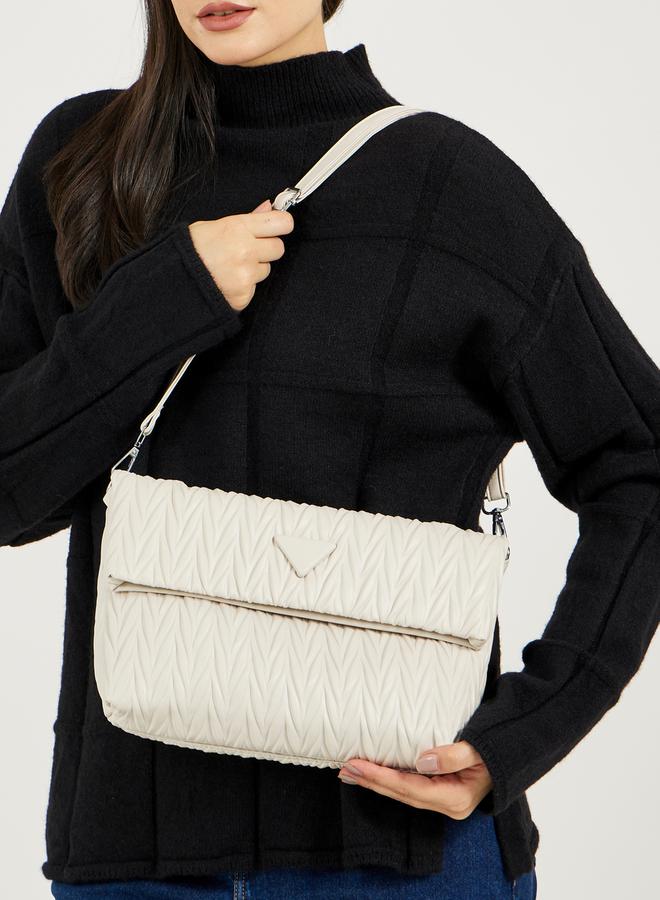 Styli Quilted Crossbody Bag with Chain Strap  - Image 2