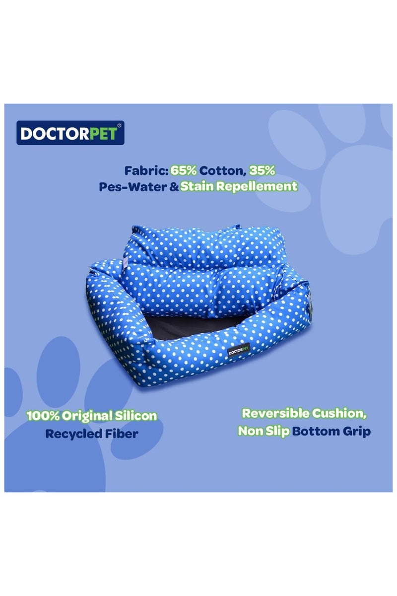 DOCTERPET Doctor Pet Makaron Series Rectangle Pet Bed Large - 95x75x22cm - Soft Washable Fabric, Reversible Cushion, Non-Slip Base - Ideal for Large Cats & Dogs - Image 3