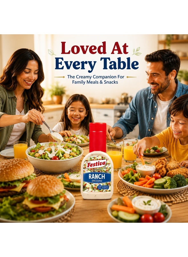Festiva Ranch US Dressing 237ml - Creamy Salad Dressing and Sandwich Spread for Burgers, Wraps and Snacks - Dip and Dressing Sauce - Image 5