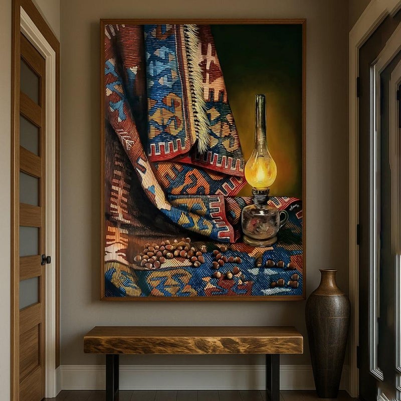 ماركتنا لوحة قماشية بتصميم الفن التراثي مع برواز مجوف مقاس (40×60) قطعة واحدة - Image 2