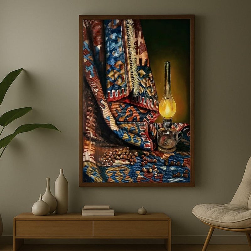 ماركتنا لوحة قماشية بتصميم الفن التراثي مع برواز مجوف مقاس (40×60) قطعة واحدة - Image 3