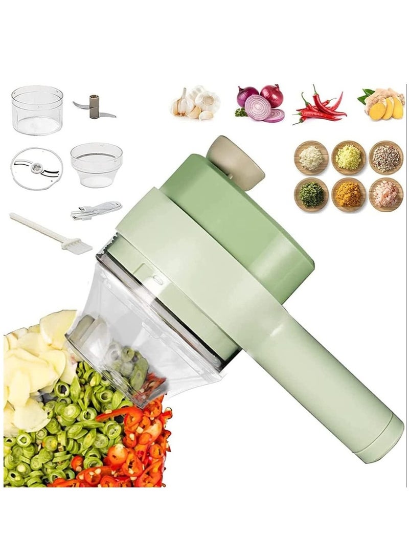 ELTRAZONE Electric Vegetable Cutter Set,Gatling Vegetable Chopper Mini Wireless Food Processor,Garlic Chili Onion Celery Ginger Meat Garlic Chopper with Brush - Image 1
