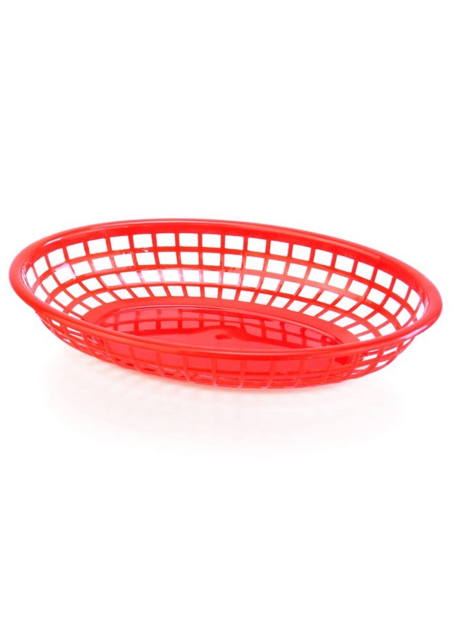 New Star Foodservice 44164 Fast Food Baskets, 9 1/4-Inch x 6-Inch Oval, Set of 12, Red - Image 1