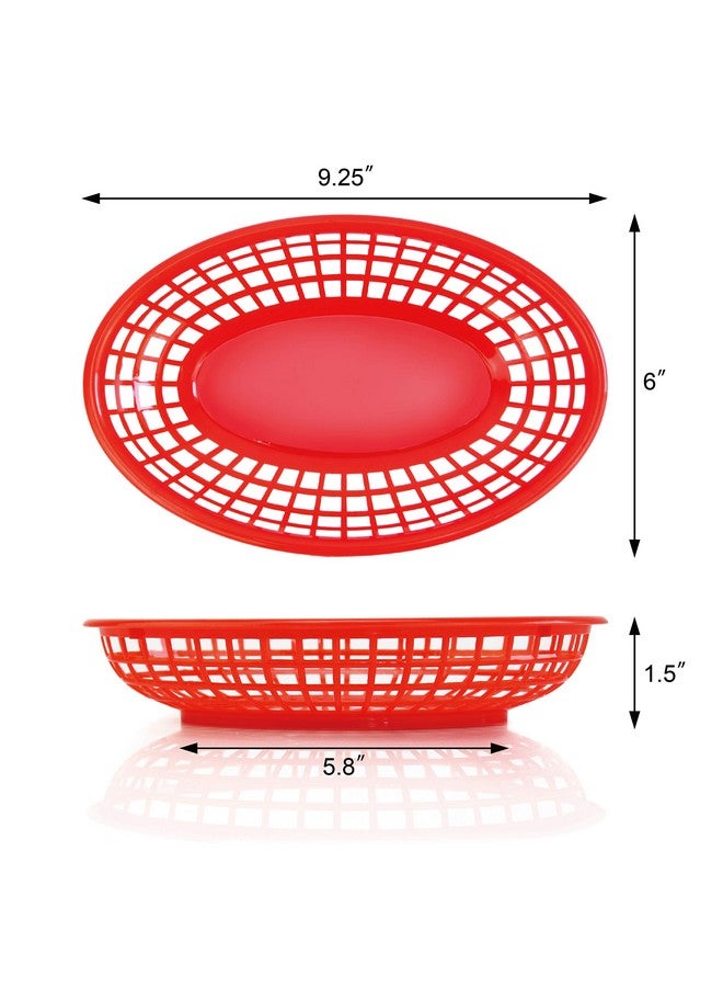 New Star Foodservice 44164 Fast Food Baskets, 9 1/4-Inch x 6-Inch Oval, Set of 12, Red - Image 3