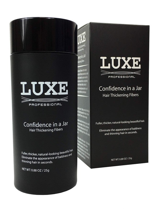 LUXE Professional ألياف تكثيف الشعر الفاخرة للجنسين، الثقة في جرة، إمداد لأكثر من 2 شهر. مضادة للحساسية، مختبر من قبل أطباء الجلد، متوفر بألوان متعددة (أسود) - Image 1