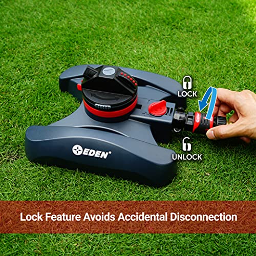 Eden 94134 2-Pattern Turbo Gear Drive Sprinkler for Yard w/Quick Connect Starter Kit Flow Control with Removable Filter, 360 Degree Coverage - Image 5