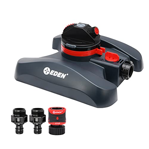 Eden 94134 2-Pattern Turbo Gear Drive Sprinkler for Yard w/Quick Connect Starter Kit Flow Control with Removable Filter, 360 Degree Coverage - Image 1