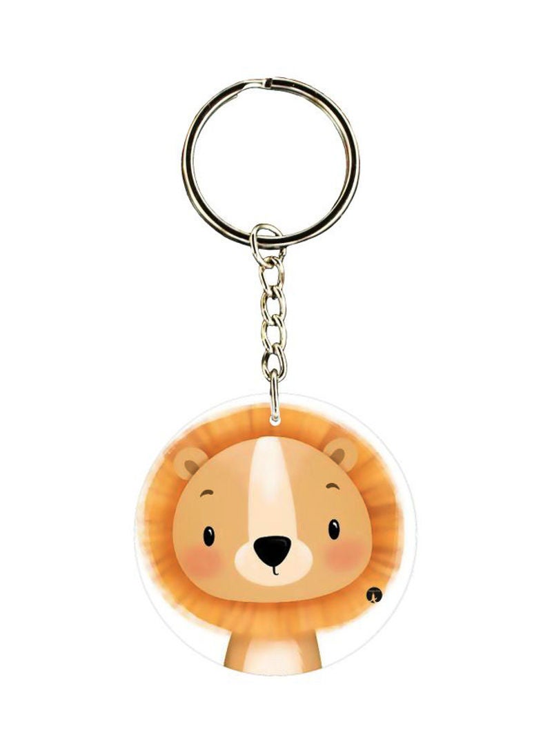 RKN Cartoon Lion Printed Double Sided Keychain