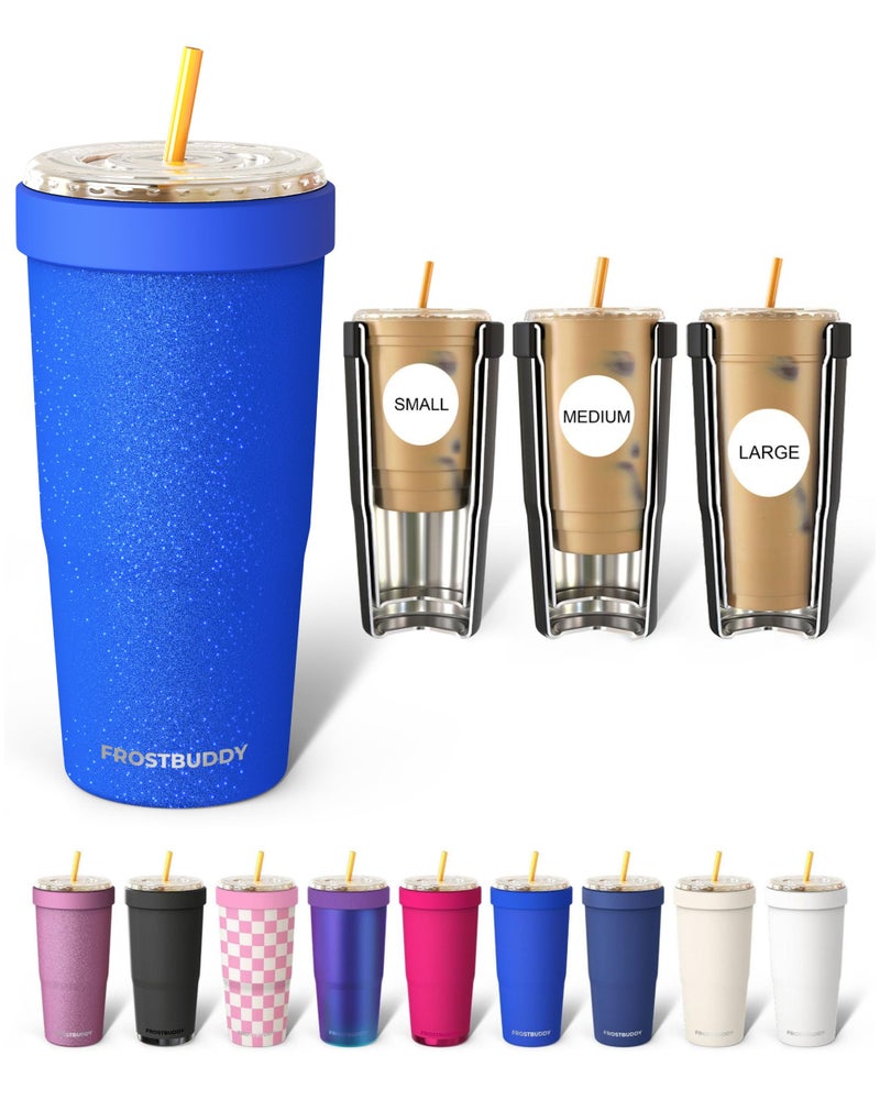 Frost Buddy Togo Buddy 30 oz Stainless Steel Vacuum Insulated Tumbler To Go Coffee Cup Iced Coffee Cups Iced Coffee Sleeve Travel Mug Thermal Cup for Hot Cold Drinks Dunkin Cup Royal Glitz - Image 2