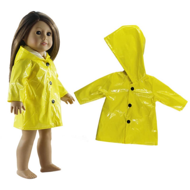 Loquat Yellow Waterproof Raincoat For 18 Inch Dolls Fashion Playwear Jacket - Image 5
