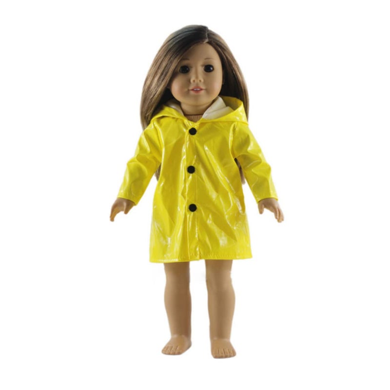 Loquat Yellow Waterproof Raincoat For 18 Inch Dolls Fashion Playwear Jacket - Image 3