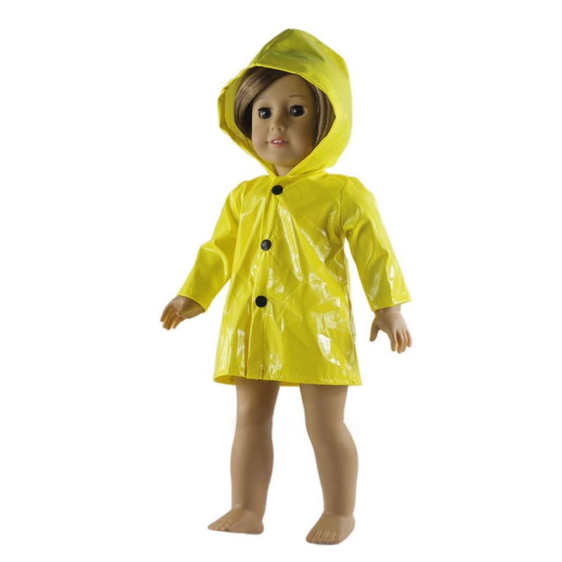 Loquat Yellow Waterproof Raincoat For 18 Inch Dolls Fashion Playwear Jacket - Image 4
