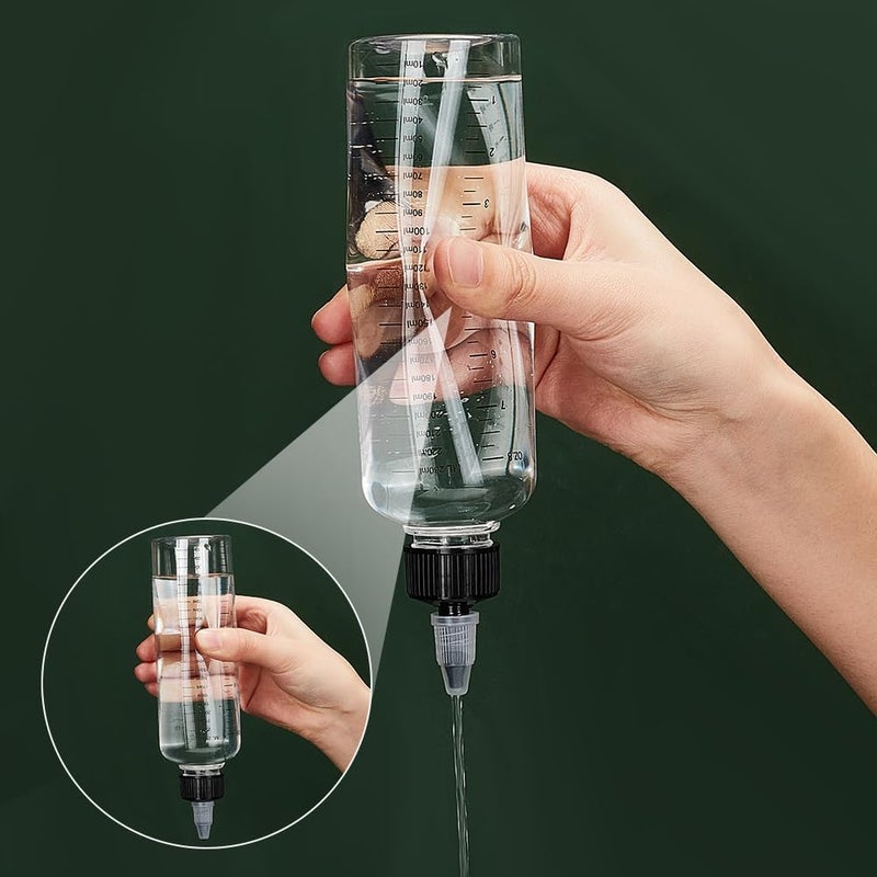BENECREAT 8PCS 230ml Scale Empty Plastic Squeeze Bottles with Black Twist Graduated Squeeze Dispensing Bottles for Ink Liquid, Oils, Gels, Glue - Image 4