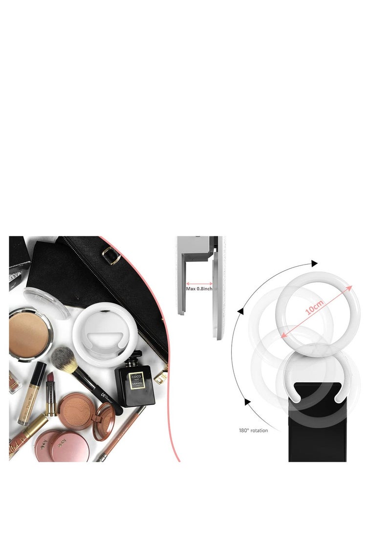 Excefore - Selfie Ring Light, Clip-on Selfie Ring Light for Phone, Rechargeable Portable Travel Clip On Light, for Laptop iPhone iMac Monitor, for  Make Up, Video Recording, Phone Photography, Conference - Image 1