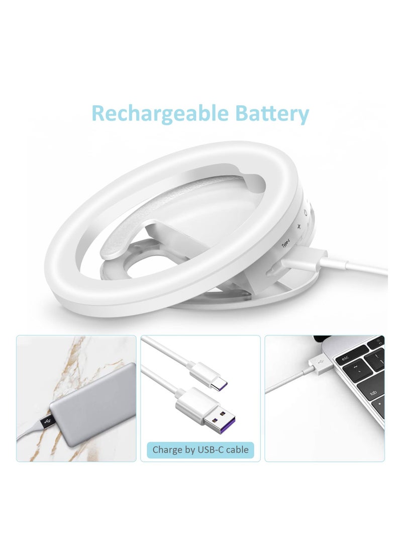 Excefore - Selfie Ring Light, Clip-on Selfie Ring Light for Phone, Rechargeable Portable Travel Clip On Light, for Laptop iPhone iMac Monitor, for  Make Up, Video Recording, Phone Photography, Conference - Image 1