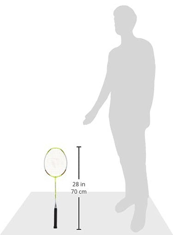 Triumph Turbo Graphite Composite Light Weight Strung Badminton Racket with Cosmic-3R Single Compartment Badminton Bag Lime/Sky - Image 4