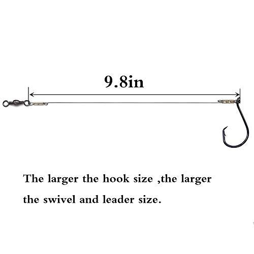 SENYUBBY 1#-8/0# Offset Octopus Hooks Rig, Fishing Wire Leader -Heavy Duty Stainless Steel Wire Line Leaders with Rolling Swivel and Barb Hooks, Fishing Lure Bait Rig Saltwater… - Image 4