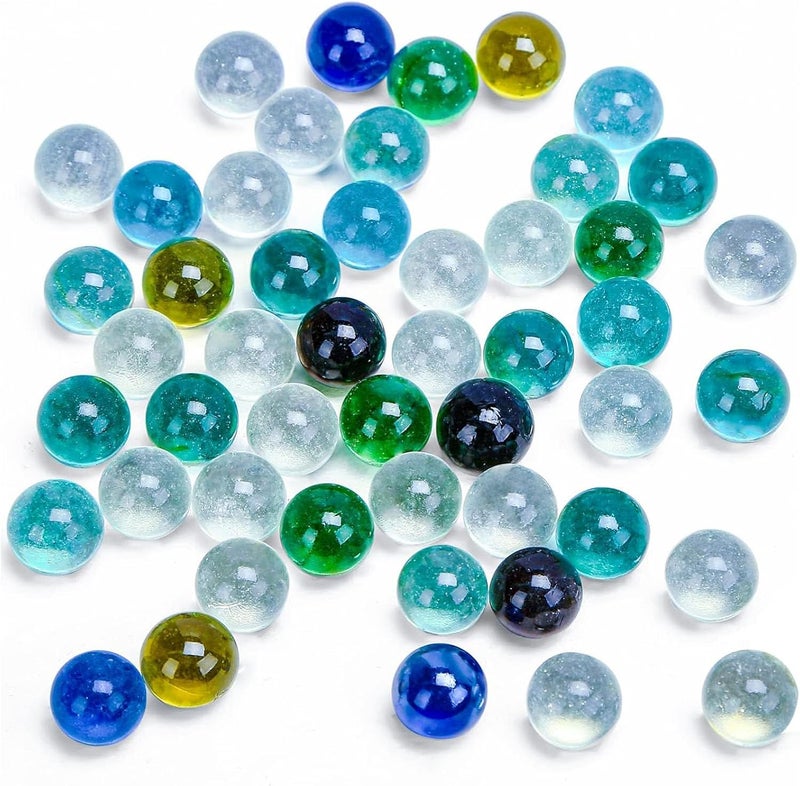 POPLAY 50 PCS Beautiful Player Marbles Bulk for Marble Games, Multiple Colors(1 Whistle) - Image 1