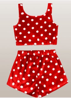 WARD hot short pajamam with DOT print sleeveless open chest