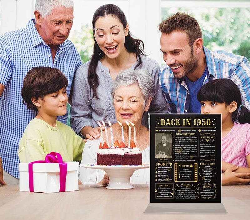 Paintio Back in 1950 Birthday Card - 74th Birthday Gift for Women or Men - 74th Birthday Decoration for Grandmother or Grandpa - Table Centerpiece for 74 Years Old Birthday Party [Poster Unframed 8x10 In] - Image 4