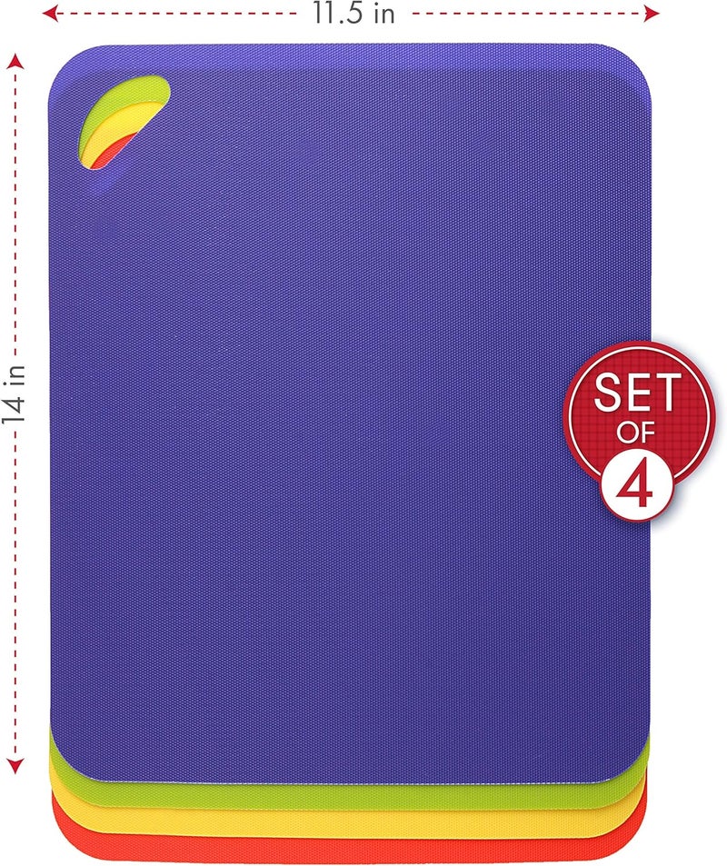 Dexas Heavy Duty Grippmat Flexible Cutting Board Set of Four, 11.5 x 14 inches, Blue, Green, Yellow and Red,6554PK - Image 3
