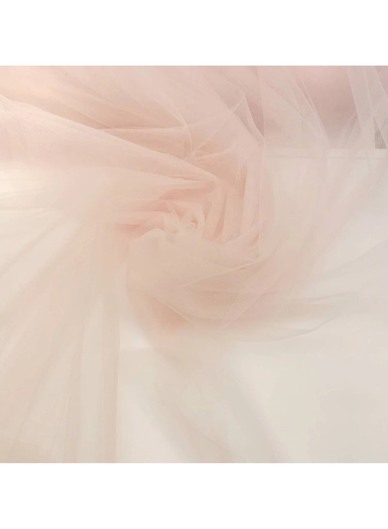 JewelOnPalette Premium Soft & Matte Bridal Tulle  Net  Fabric by the Yard  / Meter, Wholesale Tulle Mesh, Tulle Fabric for Wedding Gown, Skirt, Dress, Backdrop | Light Pink - Image 1