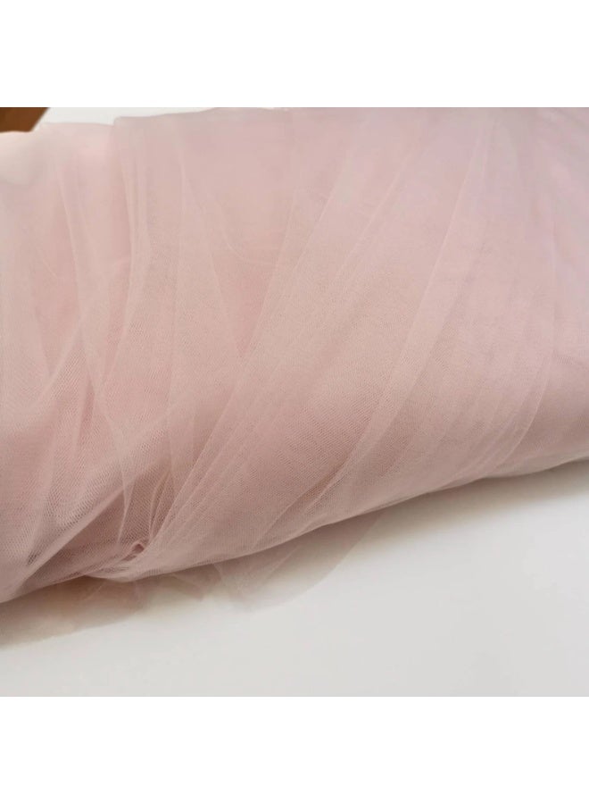JewelOnPalette Premium Soft & Matte Bridal Tulle  Net  Fabric by the Yard  / Meter, Wholesale Tulle Mesh, Tulle Fabric for Wedding Gown, Skirt, Dress, Backdrop | Light Pink - Image 3