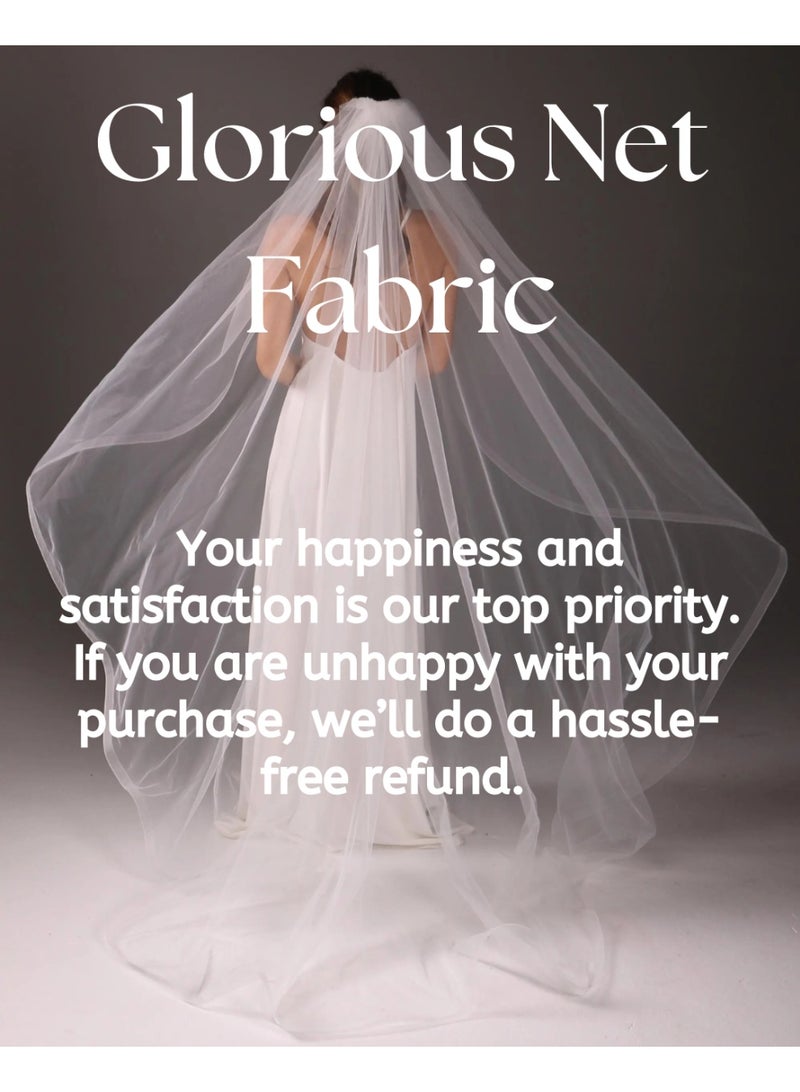 JewelOnPalette Premium & Matte Bridal Net Fabric by the Yard / Meter, Wholesale Tulle Mesh, Net Fabric for Backdrop, Decoration, Costumes, Veils, Tutu, Gown, Skirt, Dress| Light Pink - Image 5