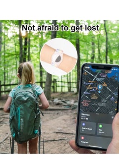 KASTWAVE Kids Wrist Strap for Apple Airtag Adjustable Nylon Strap GPS Tracker Holder Protector Breathable Anti-Loss Bracelet for Toddler Child Elderly (Rainbow Color)  - Image 5