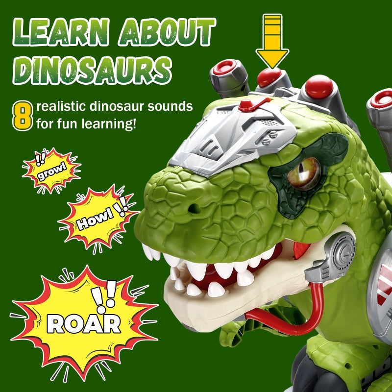 BLF FUN Dinosaur Ride On Toy Cars for Kids, Toddler Electric Ride On Toys with Music, Light & Smoke, Preschool Kids Scooter Foot-to-Floor Walker Indoor Outdoor,Birthday Easter Gifts for Boys Age 3 4 5 - Image 4