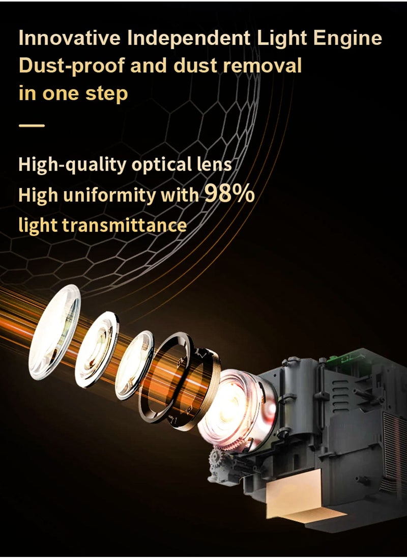 R.VIHAN - HD Smart Projector 390ANSI Lumens Android 11 120 Inches Screen Display Portable Mini Cinema 120 Inches Screen Display Lamp 4K Home Movie Theater Gaming Video Presentations 180 Degree Rotating Screen Auto Keystone Mobile Phone Projection Built-in Hi-Fi Speaker - Image 1