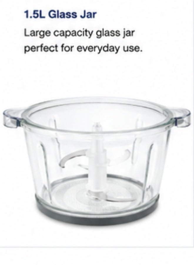 KION Food Chopper 400W 1.5L Glass Jar With 2 Speeds - KHR/5005 1.5 L 400 W KHR/5005 Multicolor - Image 3